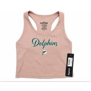 Certo Miami Dolphins Dusty Rose Racerback Tank Sports Bra Top Womens XL NWT
